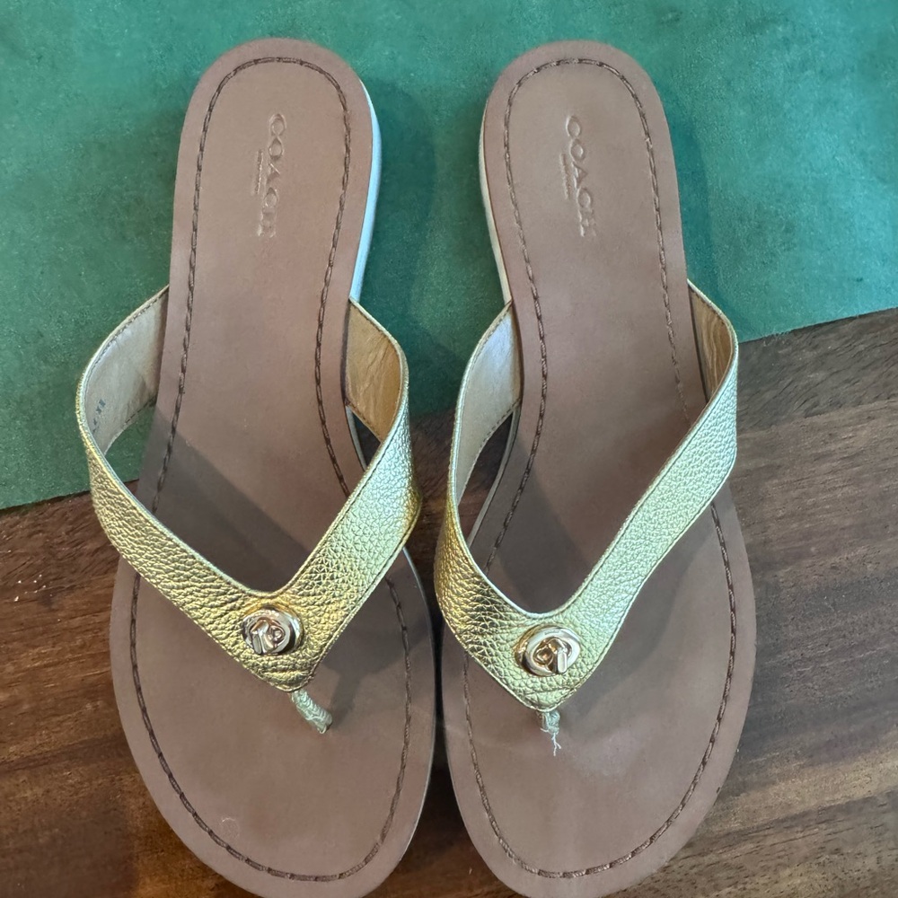 Coach Metallic Gold Women's Sandals